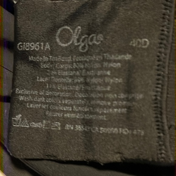 OLGA BRA CLOUD 9 MINIMIZER BLACK G18961A COLOUR SZ 40 D - Picture 2 of 3